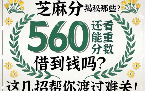 芝麻分560分还能借到钱吗？揭秘那些不看重分数的借款平台，这几招帮你渡过难关！