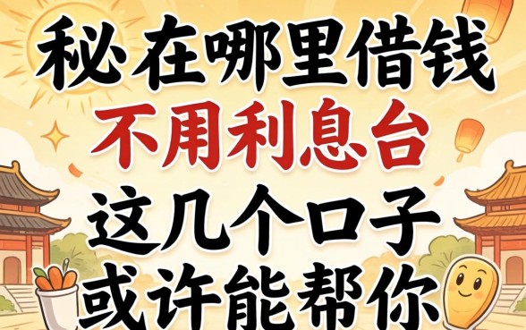 揭秘在哪里借钱不用利息的平台，这几个口子或许能帮你