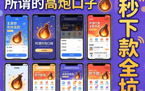 我试了十几个平台，发现所谓的高炮口子秒下款全是坑
