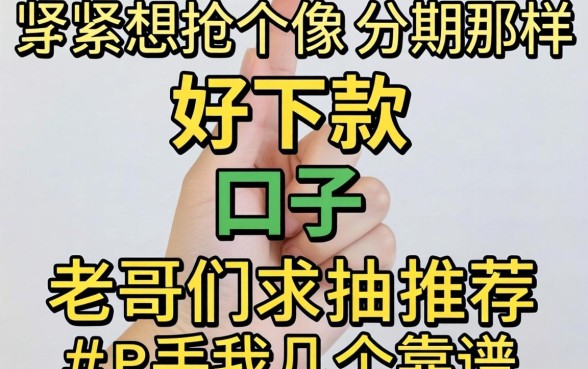 手头紧想找个像来分期那样好下款的口子，老哥们求推荐几个靠谱的！