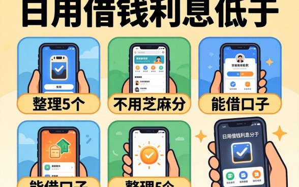 手机哪里借钱利息低于,整理5个不用芝麻分能借的口子