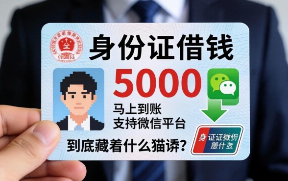 记者暗访:身份证借钱5000马上到账支持微信的平台,到底藏着什么猫腻?