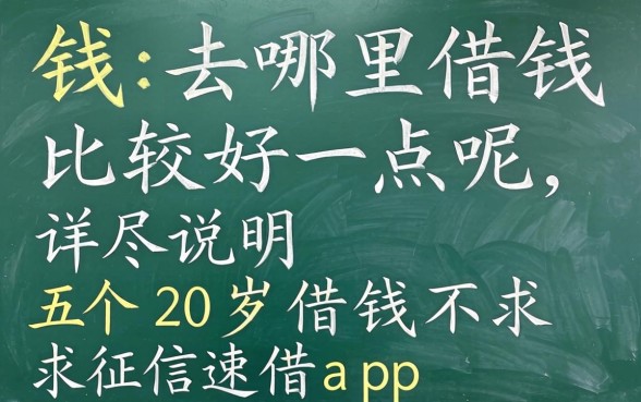 缺钱去哪里借钱比较好一点呢，详尽说明五个20岁借钱不求征信速借app