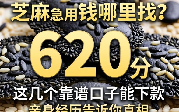 芝麻分620分急用钱哪里找？这几个靠谱口子能下款吗？亲身经历告诉你真相