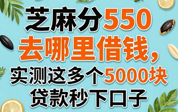 芝麻分550去哪里借钱，实测这几个5000块贷款秒下口子