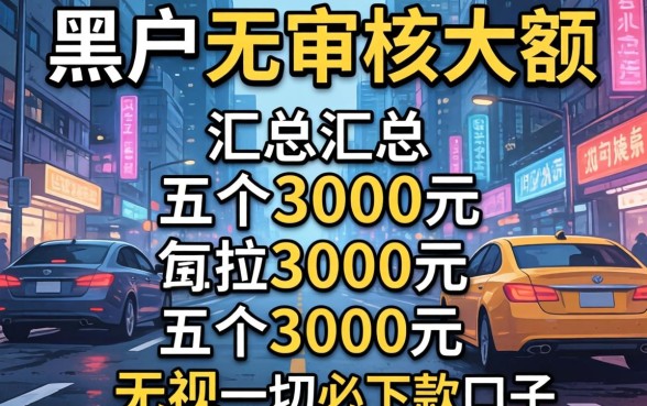 黑户无审核大额2026，汇总五个3000元无视一切必下款的口子