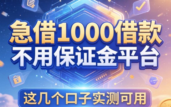 揭秘急借1000借款不用保证金的平台，这几个口子实测可用