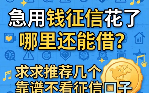 急用钱征信花了哪里还能借？求推荐几个靠谱不看征信的口子！
