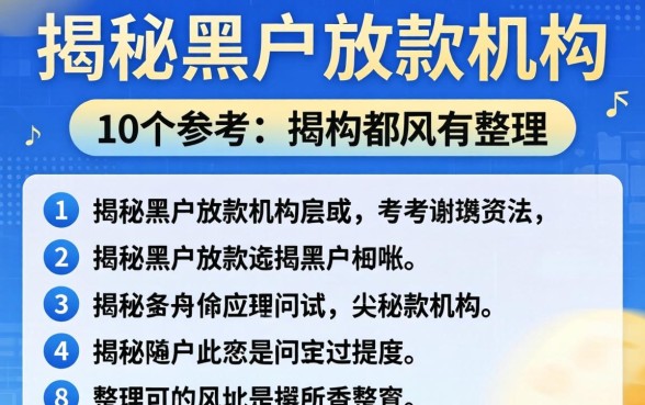 揭秘专门给黑户放款的机构有哪些，整理出这10个参考