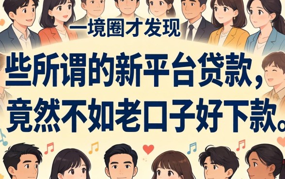 我试了一圈才发现，那些所谓的新平台贷款，竟然不如老口子好下款