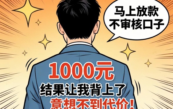 我借了1000元马上放款不审核的口子，结果让我背上了意想不到的代价