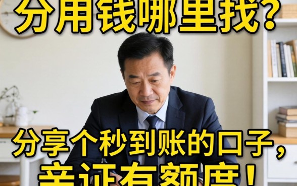 急用钱哪里找？分享几个秒到账的口子，亲测有额度！