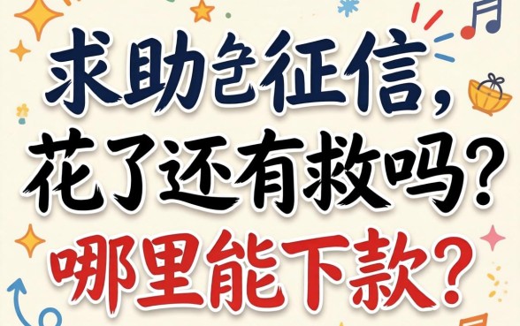 真心求助:征信花了还有救吗?哪里能下款?