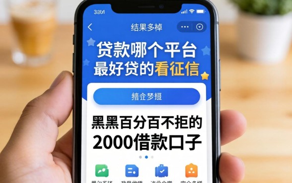 我试了手机上贷款哪个平台最好贷不看征信的黑户百分百不拒的2000借款口子，结果和我想的完全不一样