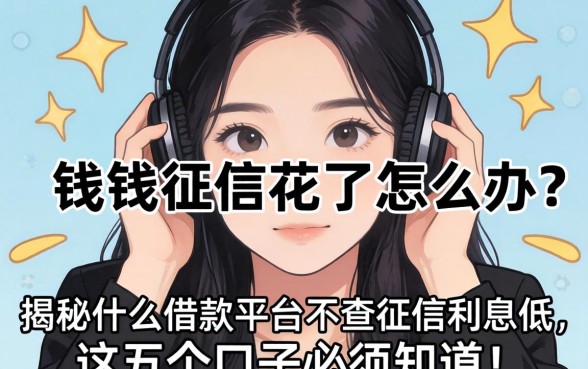 急需用钱征信花了怎么办?揭秘什么借款平台不查征信利息低,这五个口子必须知道!