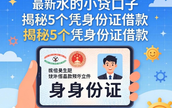 最新放水的小贷口子，揭秘5个凭身份证借款的软件