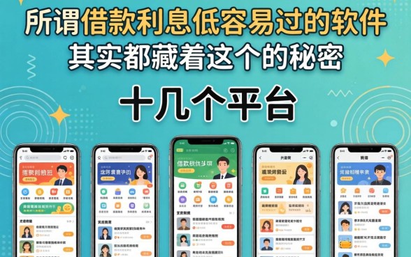 我试了十几个平台，发现所谓借款利息低容易过的软件，其实都藏着这个秘密