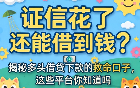 征信花了还能借到钱吗？揭秘多头借贷下款的救命口子，这些平台你知道吗？