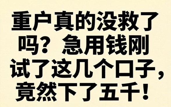 黑户真的没救了吗？急用钱刚试了这几个口子，竟然下了五千！