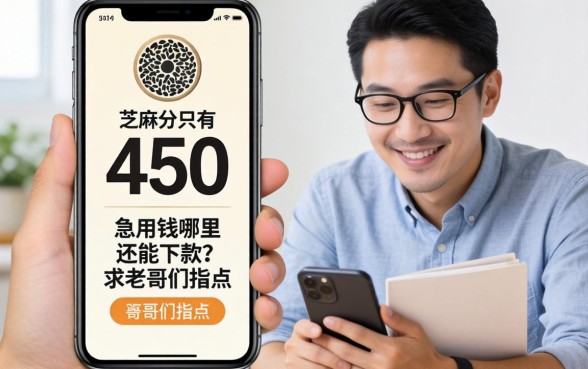 手机芝麻分只有450，急用钱哪里还能下款？求老哥们指点！