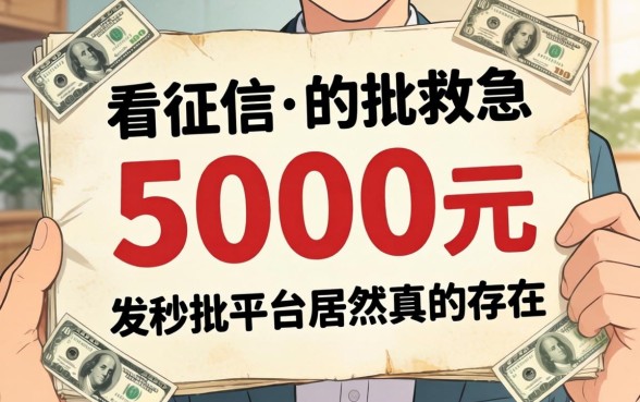 我借了5000元救急，发现不看征信的秒批平台居然真的存在