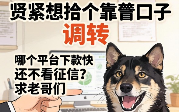 手头紧想找个靠谱口子周转,哪个平台下款快还不看征信?求老哥们推荐!