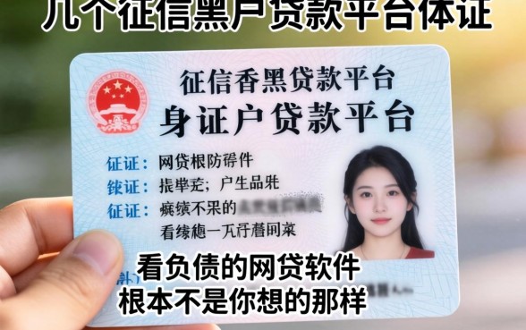 我试了几个身份证征信黑户贷款平台，发现不看负债的网贷软件根本不是你想的那样