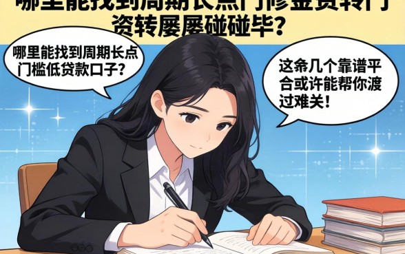急需资金周转却屡屡碰壁？哪里能找到周期长点门槛低的贷款口子？这几个靠谱平台或许能帮你渡过难关！