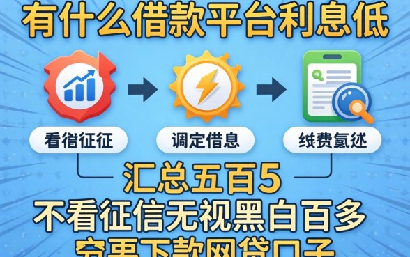 还有什么借款平台利息低的,汇总五个不看征信无视黑白百分百下款网贷口子