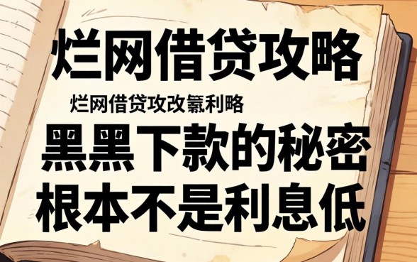 我翻烂了全网借贷攻略,发现黑户下款的秘密根本不是利息低