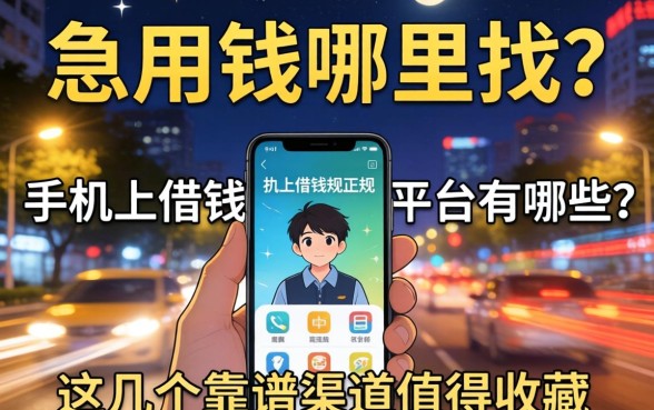 深夜急用钱哪里找？手机上借钱正规平台有哪些？这几个靠谱渠道值得收藏