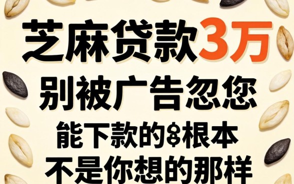 芝麻贷款3万真实经历：别被广告忽悠，能下款的根本不是你想的那样