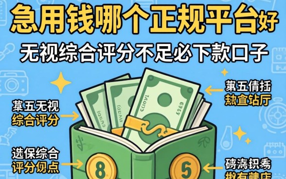 急用钱哪个正规平台好，详细阐述五个无视综合评分不足必下款口子