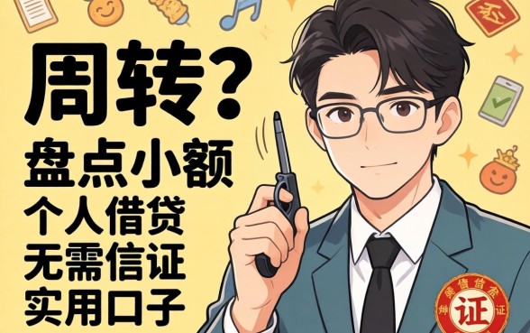 急需周转？盘点小额个人借贷无需信证的实用口子
