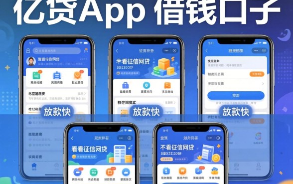 类似亿贷app一样的借钱口子,规整5个不看征信网贷平台放款快的软件