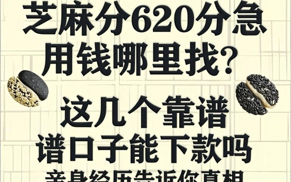 芝麻分620分急用钱哪里找？这几个靠谱口子能下款吗？亲身经历告诉你真相