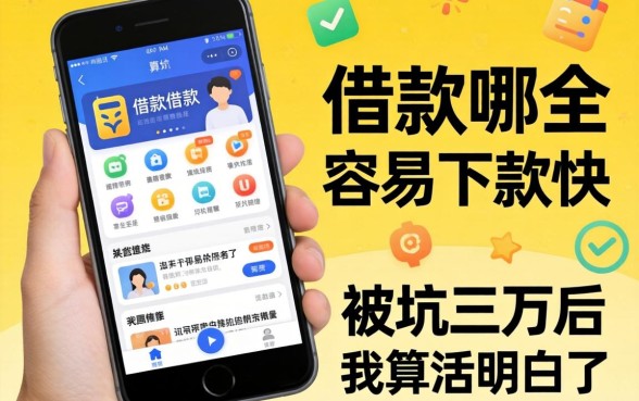 手机借款app哪个容易下款快？被坑三万后我算活明白了