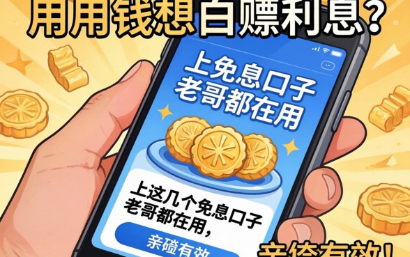急用钱想白嫖利息？手机上这几个免息口子老哥都在用，亲测有效！