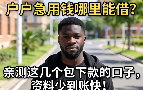 黑户急用钱哪里能借?亲测这几个包下款的口子,资料少到账快!
