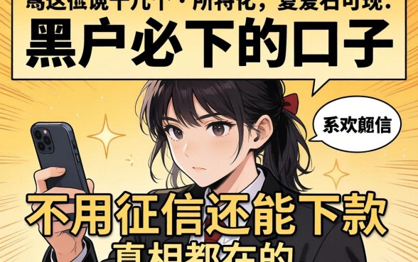我试了十几个所谓黑户必下的口子，发现不用征信还能下款的真相都在这