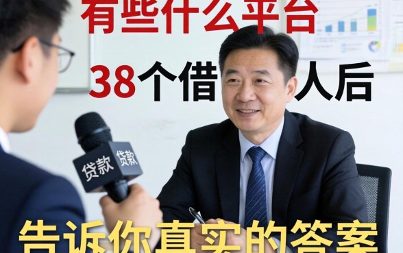贷款有些什么平台?我采访了38个借款人后,告诉你真实的答案