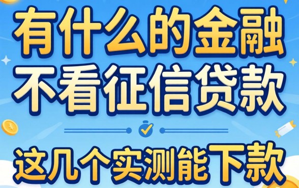 揭秘什么金融不看征信的贷款，这几个实测能下款