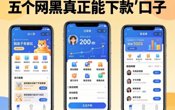 特别容易下款的小贷有哪些软件，概览五个网黑真正能下款的口子