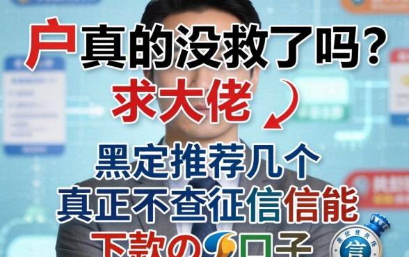 黑户真的没救了吗？求大佬推荐几个真正不查征信能下款的口子！