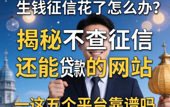 急需用钱征信花了怎么办？揭秘不查征信 还能贷款的网站有哪些，这五个平台靠谱吗？