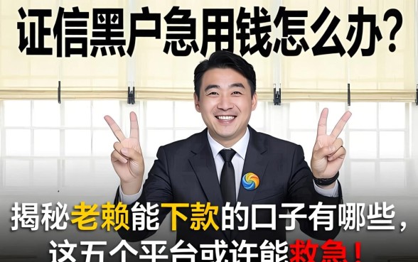 征信黑户急用钱怎么办?揭秘老赖能下款的口子有哪些,这五个平台或许能救急!