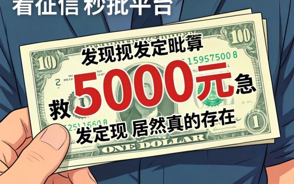 我借了5000元救急，发现不看征信的秒批平台居然真的存在
