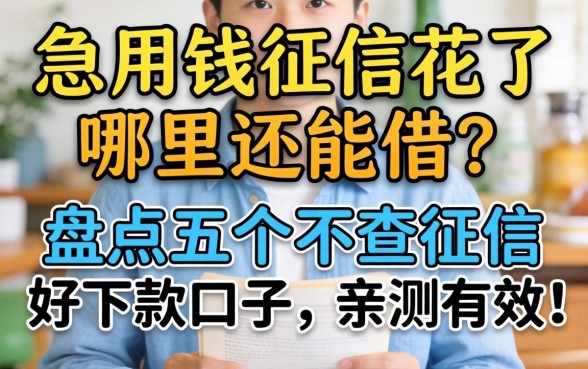 急用钱征信花了哪里还能借？盘点五个不查征信好下款的口子，亲测有效！