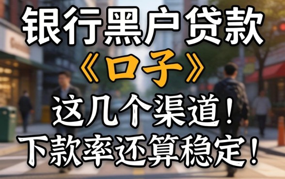 揭秘银行黑户贷款的口子，这几个渠道下款率还算稳定