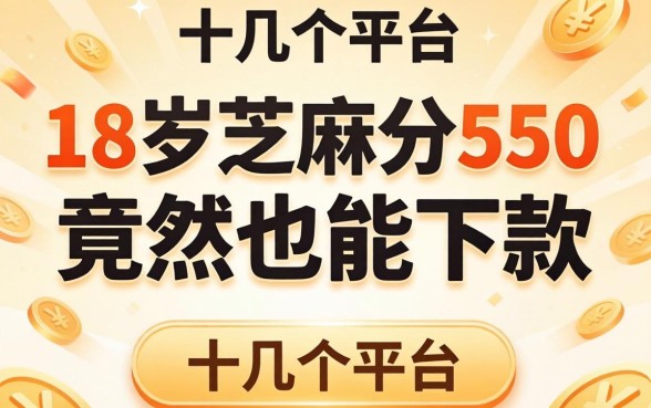 我试了十几个平台,发现18岁芝麻分550竟然也能下款